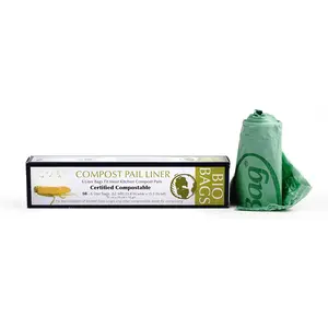 Kitchen Collection Compost Pail, 1 Gallon Compostable Bags, Green