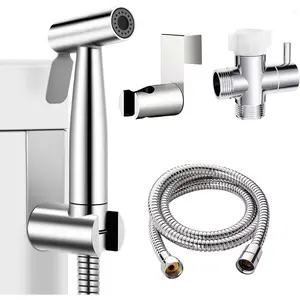 Handheld Bidet Sprayer for Toilet,  Jet Sprayer for Toilet Muslim Shower Set with 49-inch Hose and Bracket, Adjustable Bidet Attachment Water  Controlfor Feminine Wash