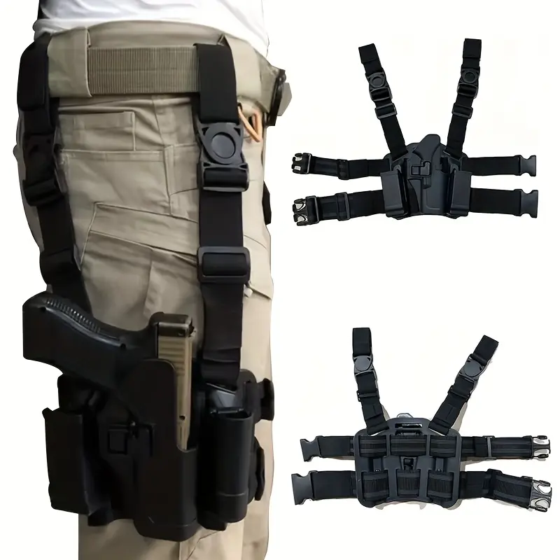 Tactical Polymer Drop Leg Holster for G17, Adjustable Quick-Draw Thigh Rig with Quick-Release Buckle for Hunting & CS Games, Thigh Rig Set, G17 Users