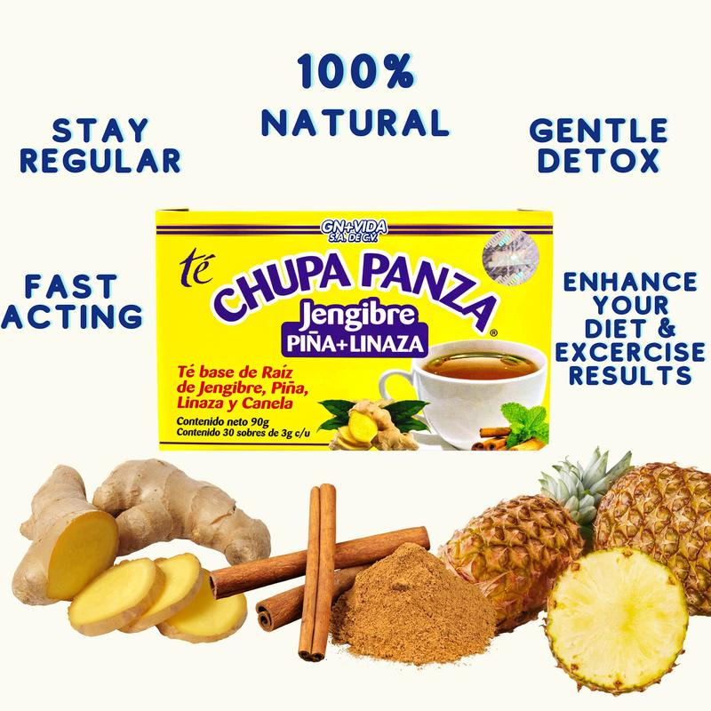 CHUPA PANZA TEA -CINNAMON AND GINGER ROOT- HERBAL TEA Beverage