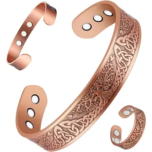 Copper Bracelet Men Ultra Strength Magnets Solid Pure Copper Adjustable
