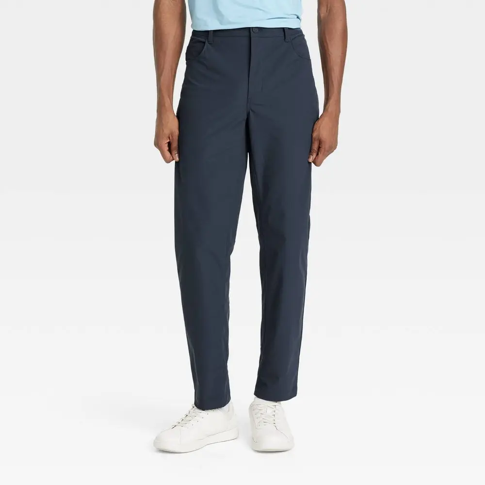 Men's 360 Lifestyle Relaxed Fit 5-Pocket Pants - All In Motion Dark Blue 34x30: Moisture Wicking Quick Dry UPF 50+