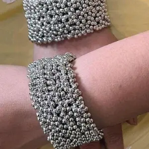 Beautiful Ghungroo Bracelet Kadas Bangle Navratri Collection Elegant Silver Beaded Design