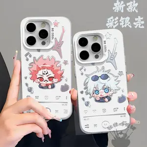 Japanese anime Gojo Satoru Geto Suguru silvering Case protection for iPhone 16 15 14 13 12 11 14 Pro Max luxury hard cover