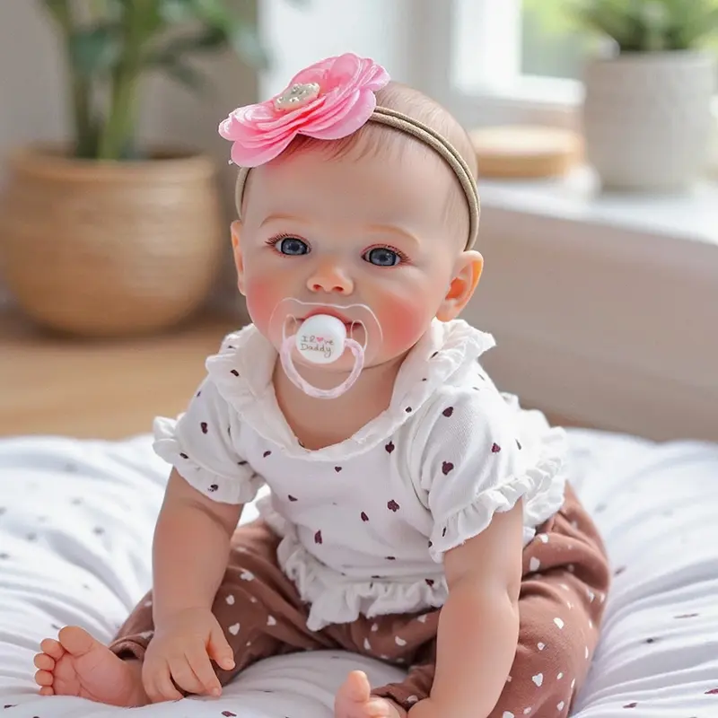 Lovely Reborn Baby Dolls Eyes Awake 19 inch 48cm Real Vinyl Baby Realistic Newborn Baby Dolls Soft Cloth Body Adorable Real Life Baby Doll Toy for Kids Age 3+
