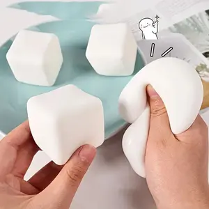 Cute Tofu Squishy Stress Ball | Soft Dough Sensory Fidget Toy - Stress Relief Gift for Kids & Adults