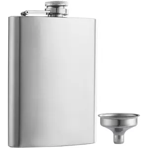 Solid Flasks Stainless Steel Flask & Funnel Set, 8 oz
