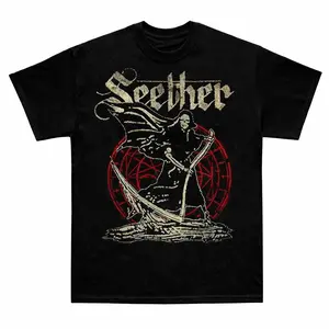 Seether Rock Band Reaper Black Cotton T-Shirt