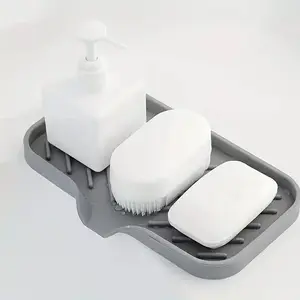 Multi-Purpose Drain Tray Organizer – Soap Dish for Sponge, Glass, Brush & Soap Bar, Keeps Sink Area Tidy, Ideal for Kitchen, Bathroom & Dorm Essentials