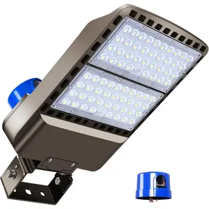 200W LED Parking Lot Light 28000LM Bright  FloodLights Outdoor with Trunnion Wall Yoke Mount 5500K Commercial 85-277V IP65  Shoebox Barn Lighting for Yard,Garage