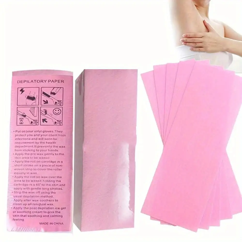 200/100 Pieces Disposable Special Non-Woven Hair Removal Paper, Honey Wax Depilation Paper for Permanent Hair Removal, Smooth Texture Waxing Paper Rolls