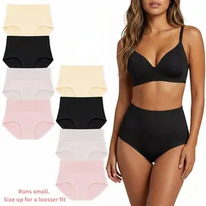 Women's Cotton High Waisted Underwear Multipack – Soft Breathable Full Coverage Briefs for Daily Wear, Regular & Plus Size M–XXL (8 Pairs / 4 Pairs)