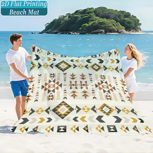 Vintage Mandala Print Beach Mat & Picnic Blanket, Washable, Anti-Fade, Polyester Material, Lightweight, Windproof, Sand-Resistant, Durable