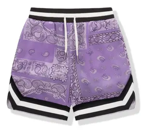 BAPE Black Edition Paisley Silk Shorts Purple Multi