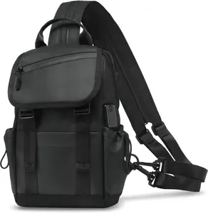 Anti  Mini Backpack, Convertible Sling Bag for 11 Inch Pads with USB Charge Port, Lightweight One Strap Casual Pack for Women Men (Black)