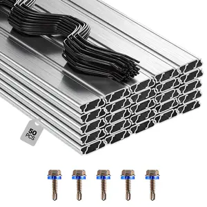 VEVOR Greenhouse Spring Wire and Lock Channel, 50 Packs 6.56 ft PVC-Coated Wiggle Wire & Aluminum Alloy Channel Bundle Kit with Included Screws, 0.05 in Thickened, Poly Film & Shade Cloth Attachments