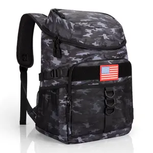 JOYHILL 36 Cans Insulated Backpack Cooler, 25L Large Capacity Leakproof Cooler Backpack Tactical Soft Cooler Bag for Work Camping Hiking Picnic Beach, Gray Camo JOYHILL