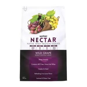 Syntrax Nutrition Nectar 100% Whey Protein Isolate Wild Grape Flavor 2 lbs High Protein 0 Sugar Gluten Free Lactose Free Fitness Supplement US Dietary Muscle Powder