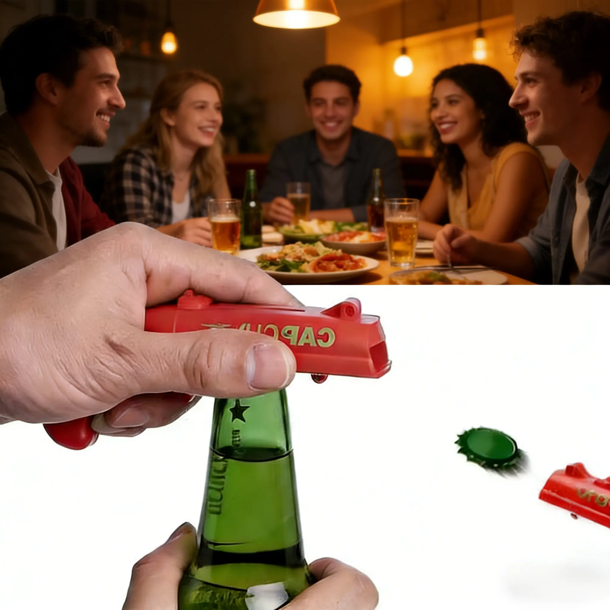 1-2 PCS Multifunctional Interactive Bottle Openers, Funny Beer Drinking Accessories, Bar-Kitchen Multi-Use Gadgets for Friend Gatherings, BBQ & Camping Use