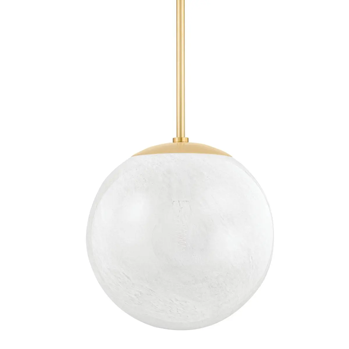 Burlington Pendant Light With Cloud Etched Glass Sphere and Dome Canopy