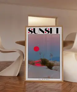 [SALE UP TO 30%] 70s Retro Sunset Print Psychedelic Y2K Dorm Art Digital Download