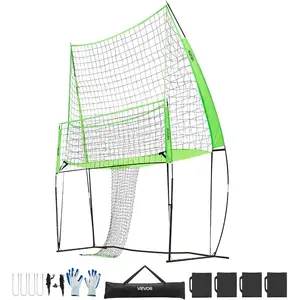 VEVORAdjustable Height Badminton Net Set for Backyard Beach Lawn, Outdoor Portable Volleyball Net with Carrying Bag, 4 Square Quick Assemble Game Set for Kids and AdultsVEVOR Super Brand Day