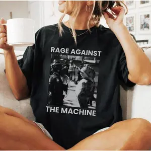 Portland Frog Rage Against The Machine Shirt, FDT Shirt, Anti Jump Shirt, Vintage Activist Shirt, Resistance Tee, No ICE Shirt cotton cotton Men's Breathable Crew Neck T-Shirt Casual Streetwear Tshirt