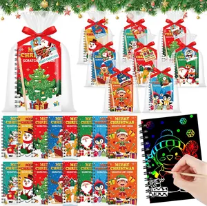 24/30/48 Set Christmas Gifts Rainbow Scratch Notebook for Girls Boys Goodie Bags Stuffers, Return Gifts for Xmas Party Favors Bulk Crafts, Stocking Stuffers Rainbow Xmas Gifts Birthday Party Activities Supplies