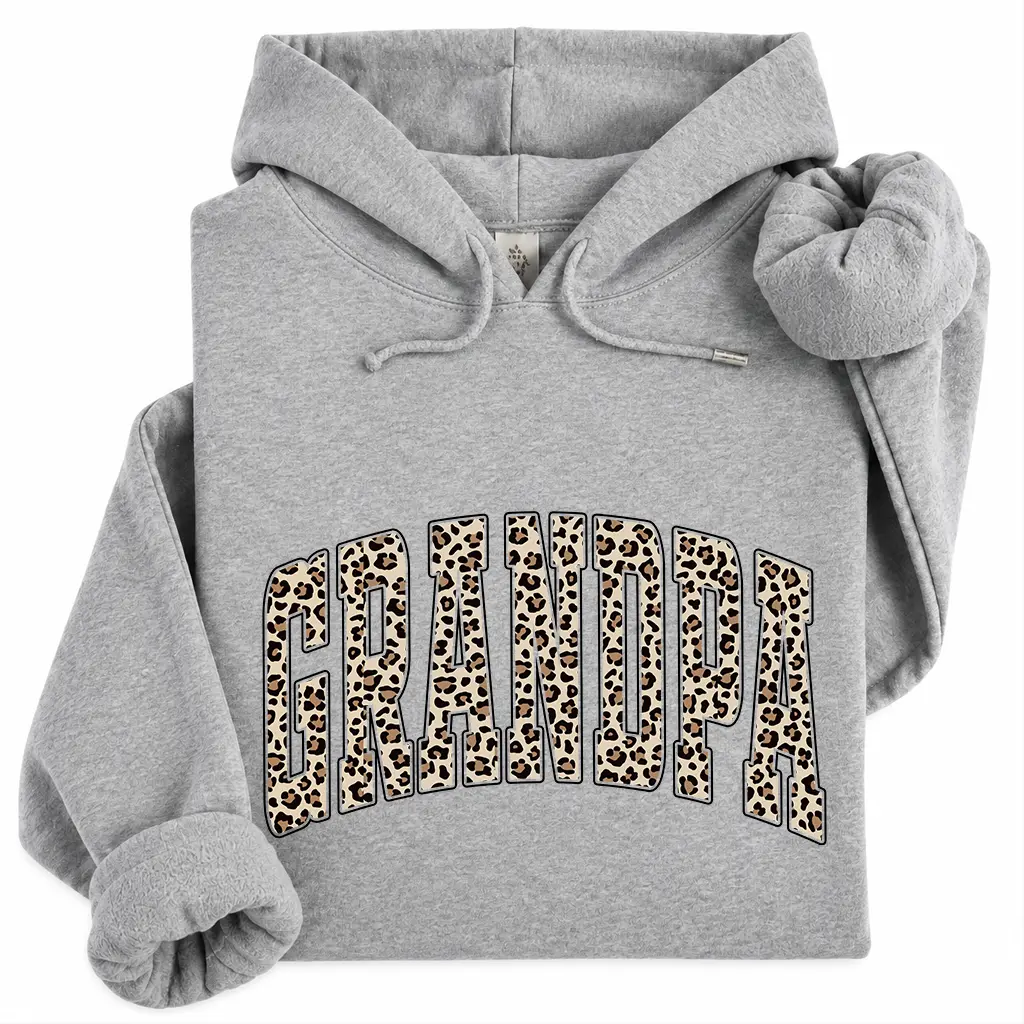 CUSTOM Family Hoodie, Personalized Daddy Dad Brother Bro Papa Pawpaw Leopard Print Hoodie, Custom Family Title Sweatshirt, Father Grandpa Gift, Trendy Family Pullover- -Tiffany Graphic Tee