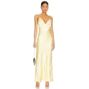Bardot Capri Diamonte Slip Dress in Canary Yellow