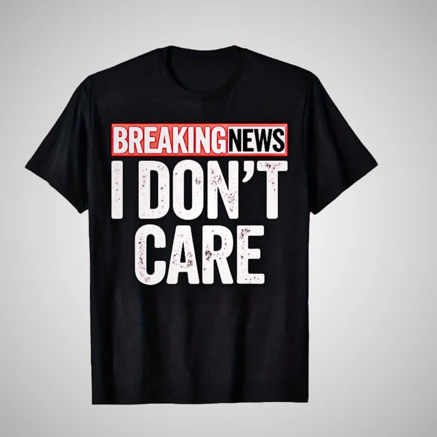 “I Don’t Care” Shirt – Funny Meme Heavyweight T-Shirt for Men Streetwear Crewneck Round Neck