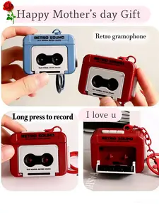 Mother's Day Vintage Voice Recorder Keychain, Cute Tape Player Design, Record Your Deep Words, Romantic Sentimental Gift，Perfect gift For Mom ,Birthday Gift
