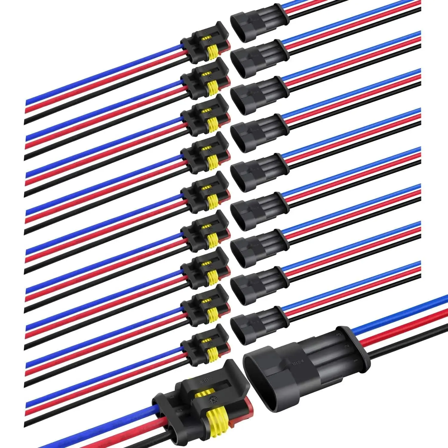 Nilight 3Pin Electrical Wire Connectors Male and Female Plug Nilight 3Pin Electrical Wire Connectors Male and Female Plug