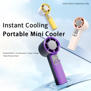Portable USB Mini Fan with Display, Adjustable Wind Speed, Rechargeable Handheld Fan, Compact and Lightweight Design