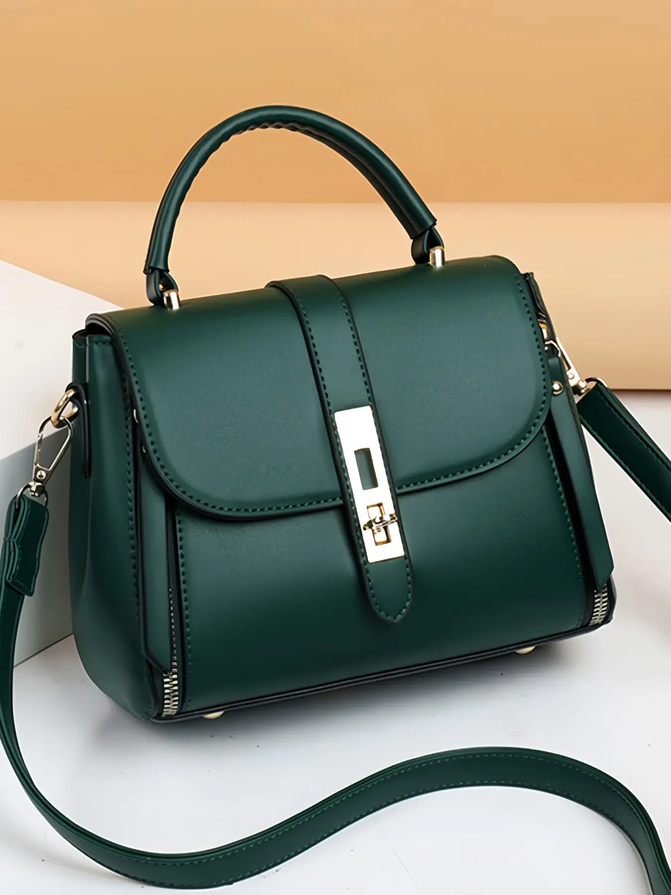 Women's Solid Color Pu Leather Handbag, Vintage Simple Crossbody Bag for Work & Daily Used, Daily Commuting Bag