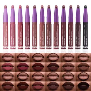 Matte Lipstick Mouth Water Drop Oblique Mouth Red Lip Line Dual-purpose, Easy To Color and Long-lasting Lipstick Makeup