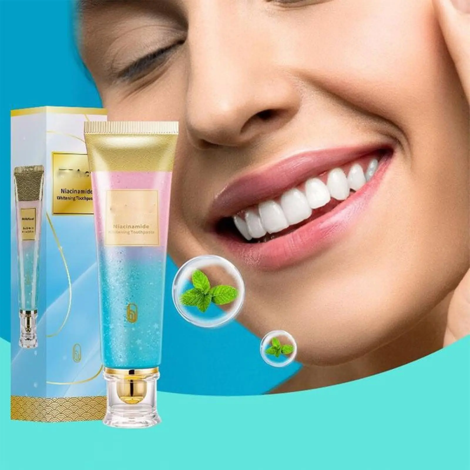 Niacinamide Whitening Toothpaste,Natural Whitening Toothpaste with Niacinamide,Gentle Formula for Brighter Teeth & Fresh Breath.