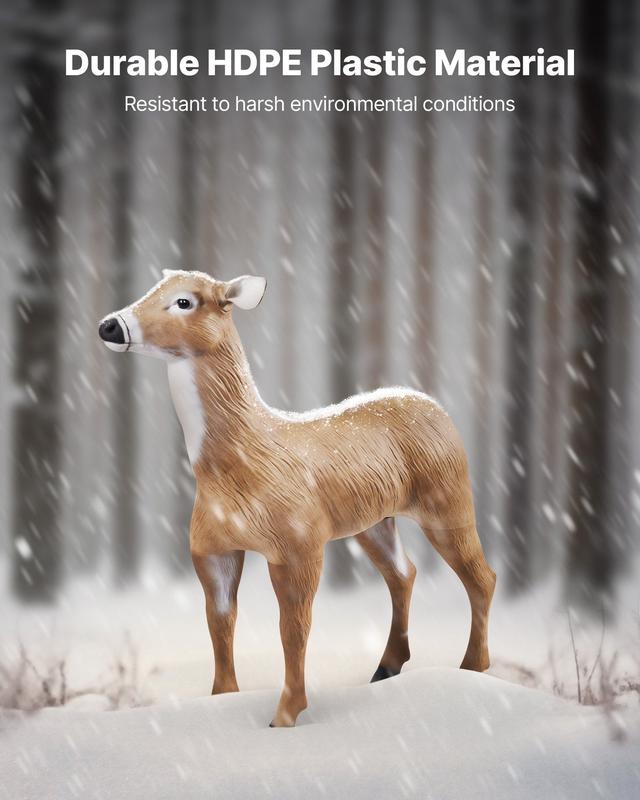VEVOR Deer Decoy Outdoor Realistic Durable Doe Decoys for Hunting Foldable Legs 1-Pack