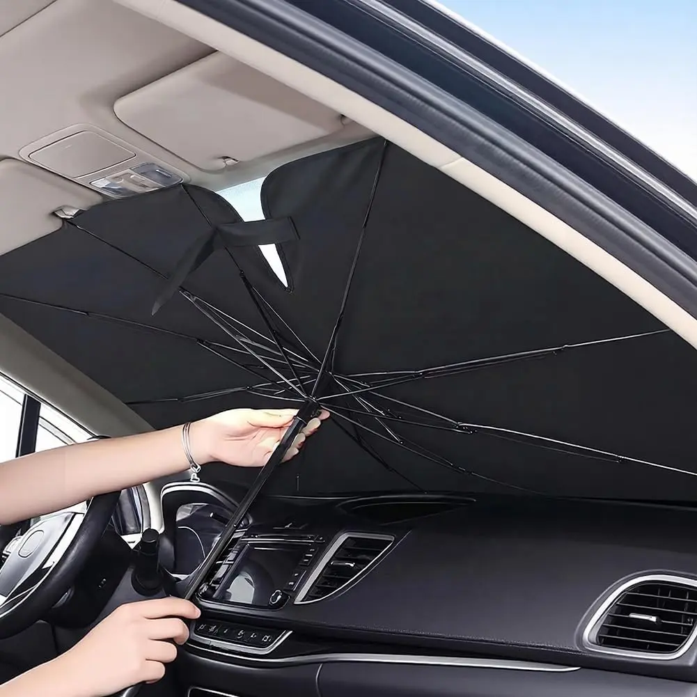 Foldable Reflective Windshield Sun Shade Umbrella, 55"x31" Car Front Window Cover for Heat Insulation Protection, Fits Auto Sedan, SUV