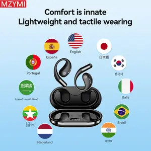 MZYMI bone conduction earbuds Wireless Earbuds Bluetooth 5.4 Headphones with 80H Playback Over Ear Buds LED Power Display for Sports Running Workouts Black High Quality Sturdy Noise Free Usb Charging Headset Electronic headphones bluetooth