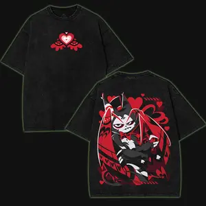 Husk Hazbin Hotel Wash T-Shirt,Hoodie,Sweatshirt Hazbin Washed Shirt, Comic Shirt, TV Show Shirt graphic tees Menswear Top Cotton Fabric lover streetwear