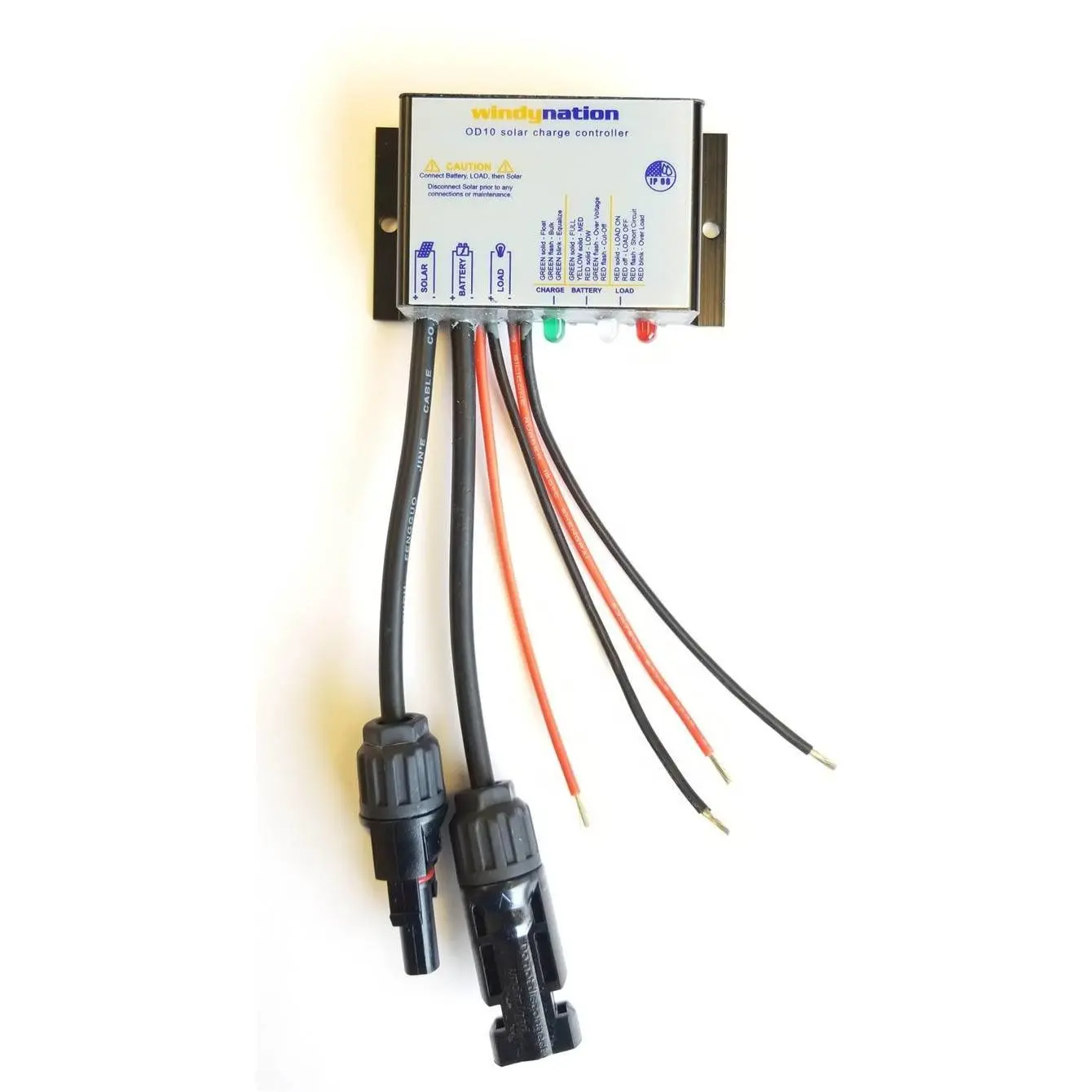 10A 12V Waterproof Compact Solar Charge Controller - LED Charging & Load Indicators, Emergency Safety Protection, Automatically Senses 12 or 24-Volt Batteries, 4-Stage Charging, Easy Installation for Home Improvement Outdoor Solar & Wind Power Systems