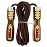 MRX Heavy-Duty Leather Skipping Rope with Wood Handles - 9ft Exercise Equipment, Home Workout & Gym Equipment for Boxing, Cardio Calorie-Burning Body Accessory