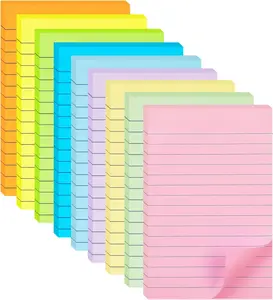 315 Pages (Pack of 9) Each pad 35 Pages, Sheets Adhesive Lined Sticky Note 4X6, Stickies Pads, Multicolor Sticky Note Pads