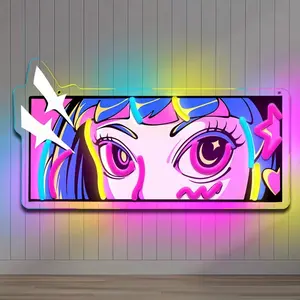 Anime Girl Eye Light，Anime Neon Pop Art Game Room Decor  Anime Eyes Neon Wall Art LED Light Sign for Home Decor Colorful Eye Neon Sign + Dimmer tiktokshopspringglowup