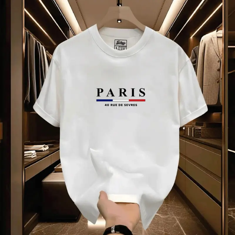 Men's Classic Oversized Cotton T-Shirt - USA-Made All-Season Streetwear Tee in Breathable Fabric with Reactive Print, Sizes S-XL-XXXL, Plain, Lightweight, Pure Cotton T-Shirts