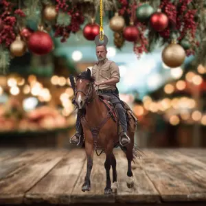 Riding Rick Christmas Ornament, Movie-Inspired Fan Gift, Retro TV Show Collectible, Custom Holiday Tree Decoration, Zombie Series Decor