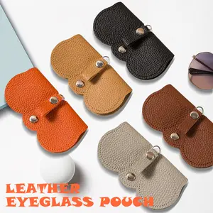 1 Count Sunglasses Protective Case, Leather Scratch-Resistant Sunglasses Case, Slim Soft Sunglasses Pouch for Women Men Travel
