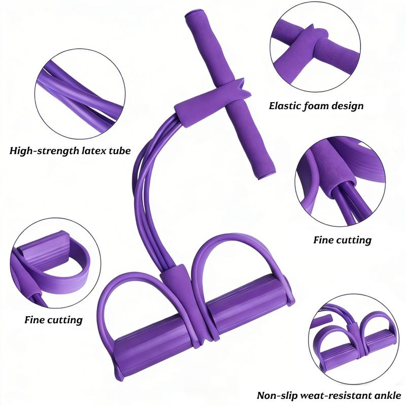 Multifunction Pedal Resistance Trainer with 6 Tubes – Stronger Resistance for Effective Training, Portable Foot Pedal Exerciser for Full-Body Home Workout, Stretching & Fitness Training, exercise belly and arm fat, exercise vest line