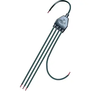 2 Wire Y Splitter Pigtail Cable,16AWG 1 to 4 Way LED Splitter Extension Cable for Indoor/Outdoor LED Strip Lights.50cm/19.6inch (Black 1 to 4 Pigtail)
